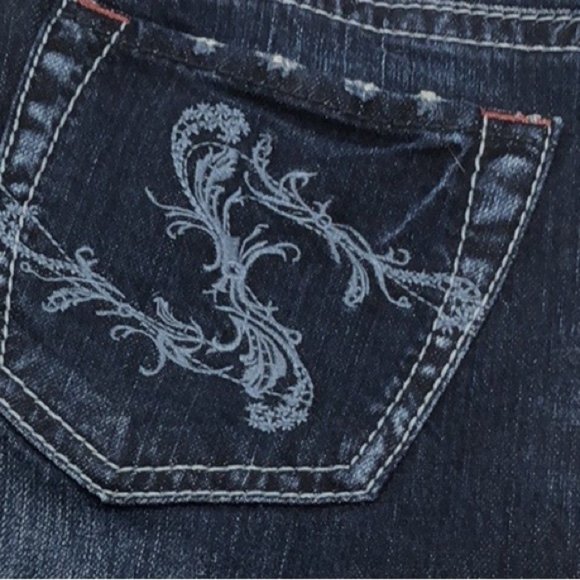 LIKE NEW VINTAGE SILVER SANTORINI CROP JEANS 31x26 ⭐️ - Picture 8 of 14